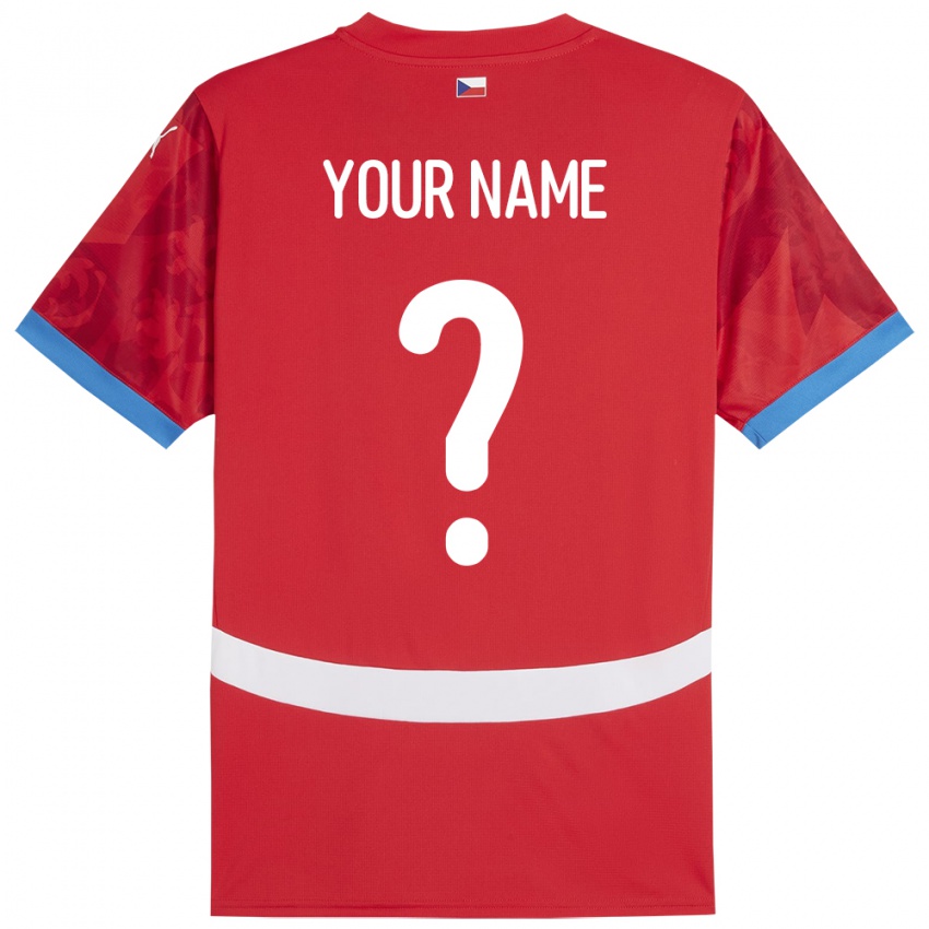 Børn Tjekkiet Dit Navn #0 Rød Hjemmebane Spillertrøjer 24-26 Trøje T-Shirt