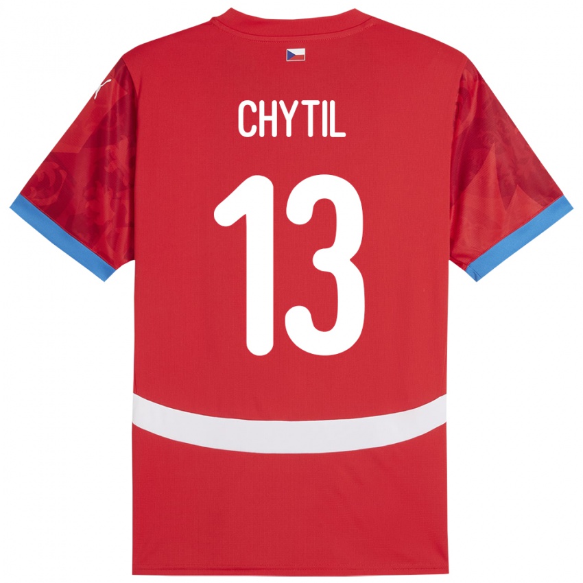 Børn Tjekkiet Mojmir Chytil #13 Rød Hjemmebane Spillertrøjer 24-26 Trøje T-Shirt