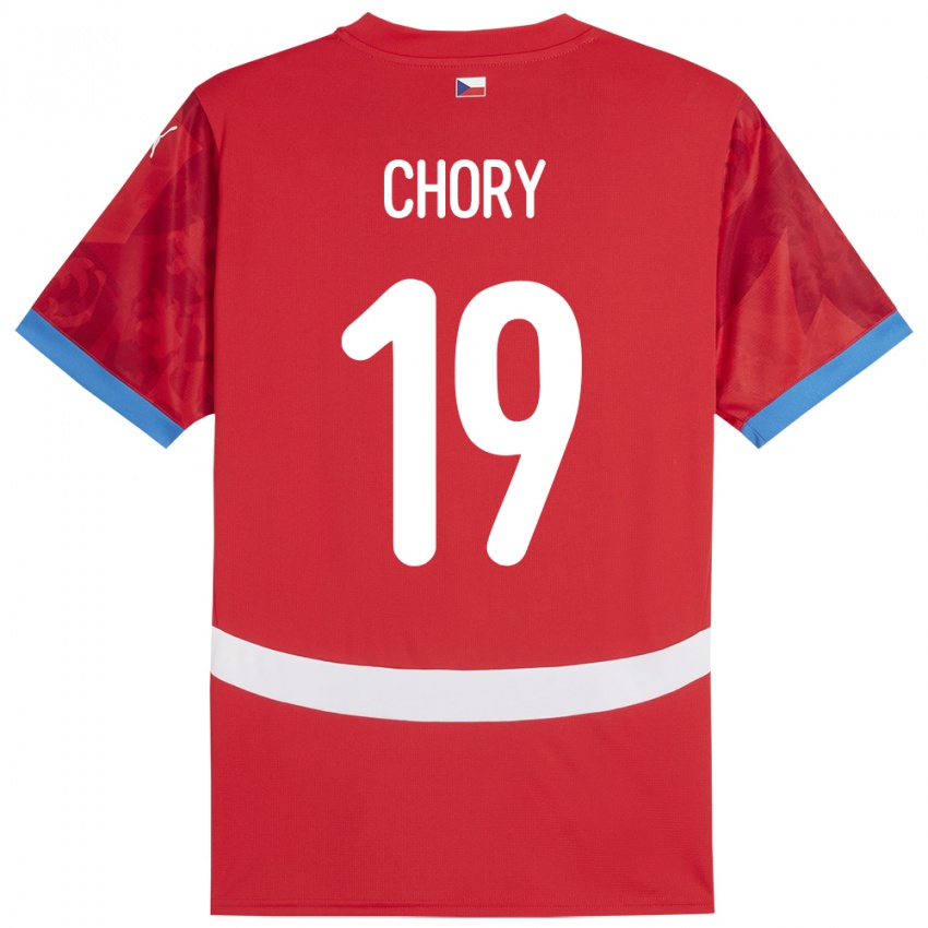 Børn Tjekkiet Tomas Chory #19 Rød Hjemmebane Spillertrøjer 24-26 Trøje T-Shirt