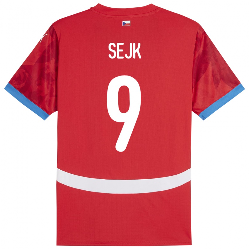 Børn Tjekkiet Vaclav Sejk #9 Rød Hjemmebane Spillertrøjer 24-26 Trøje T-Shirt