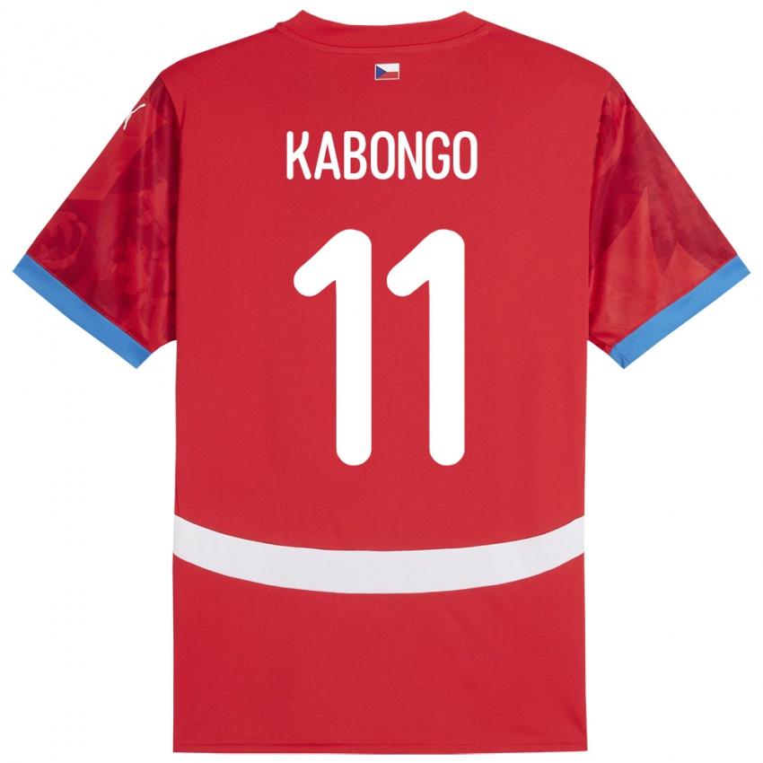 Børn Tjekkiet Christophe Kabongo #11 Rød Hjemmebane Spillertrøjer 24-26 Trøje T-Shirt