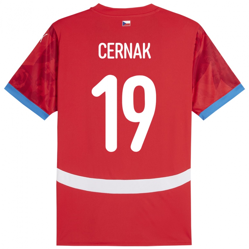 Børn Tjekkiet Michal Cernak #19 Rød Hjemmebane Spillertrøjer 24-26 Trøje T-Shirt