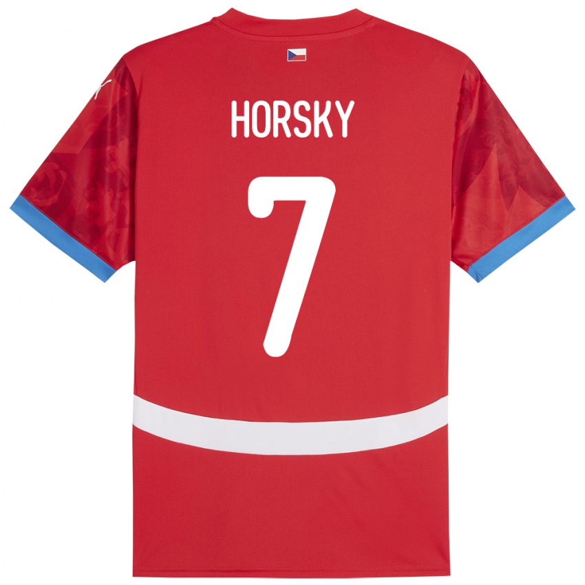 Børn Tjekkiet Filip Horsky #7 Rød Hjemmebane Spillertrøjer 24-26 Trøje T-Shirt