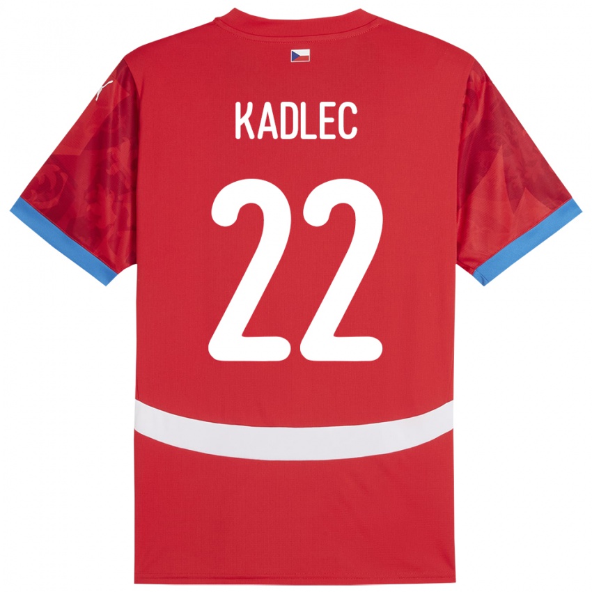 Børn Tjekkiet Adam Kadlec #22 Rød Hjemmebane Spillertrøjer 24-26 Trøje T-Shirt