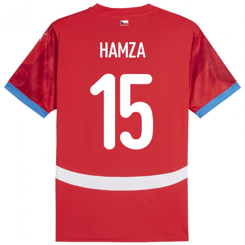 Børn Tjekkiet Jiri Hamza #15 Rød Hjemmebane Spillertrøjer 24-26 Trøje T-Shirt