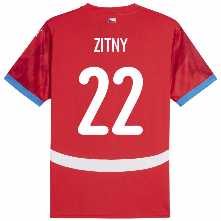 Børn Tjekkiet Matej Zitny #22 Rød Hjemmebane Spillertrøjer 24-26 Trøje T-Shirt