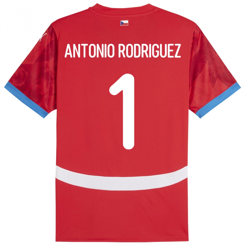 Børn Tjekkiet Pedro Antonio Rodriguez #1 Rød Hjemmebane Spillertrøjer 24-26 Trøje T-Shirt