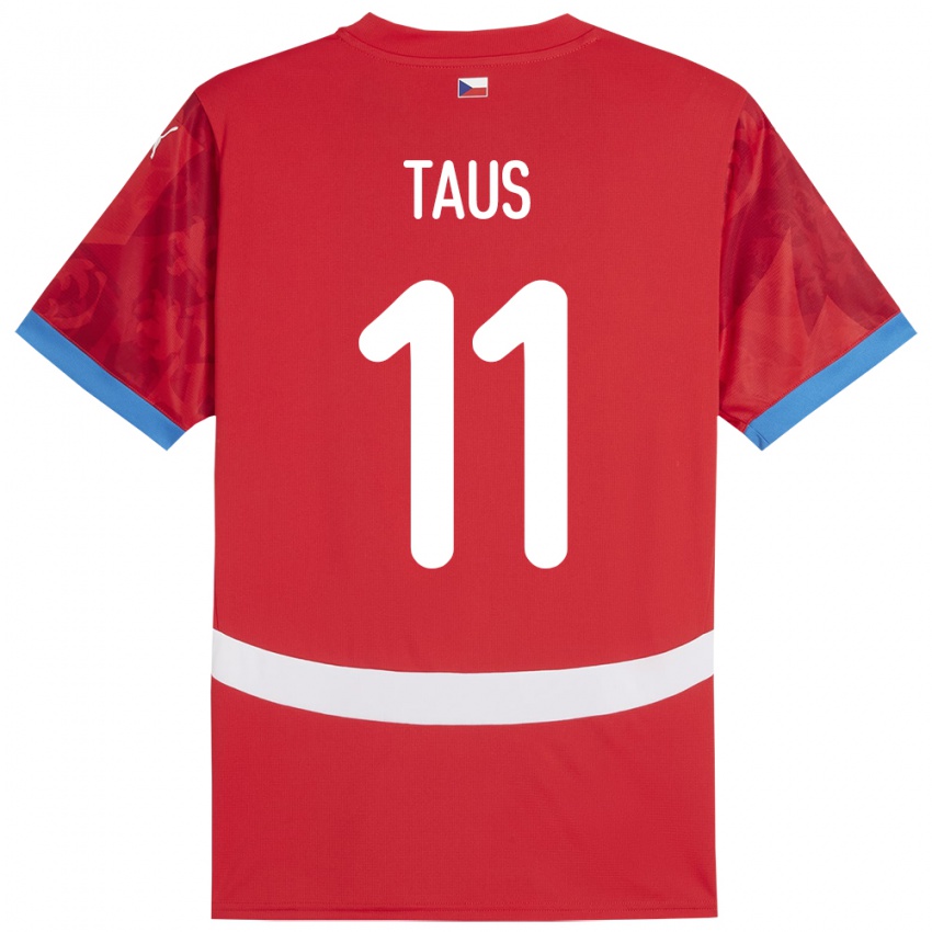 Børn Tjekkiet Martin Taus #11 Rød Hjemmebane Spillertrøjer 24-26 Trøje T-Shirt