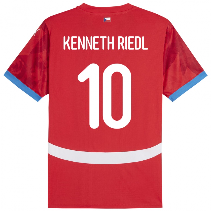 Børn Tjekkiet Victor Kenneth Riedl #10 Rød Hjemmebane Spillertrøjer 24-26 Trøje T-Shirt