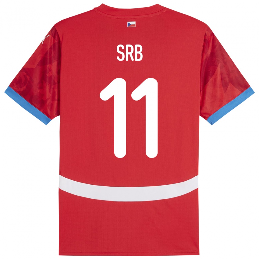 Børn Tjekkiet Matous Srb #11 Rød Hjemmebane Spillertrøjer 24-26 Trøje T-Shirt