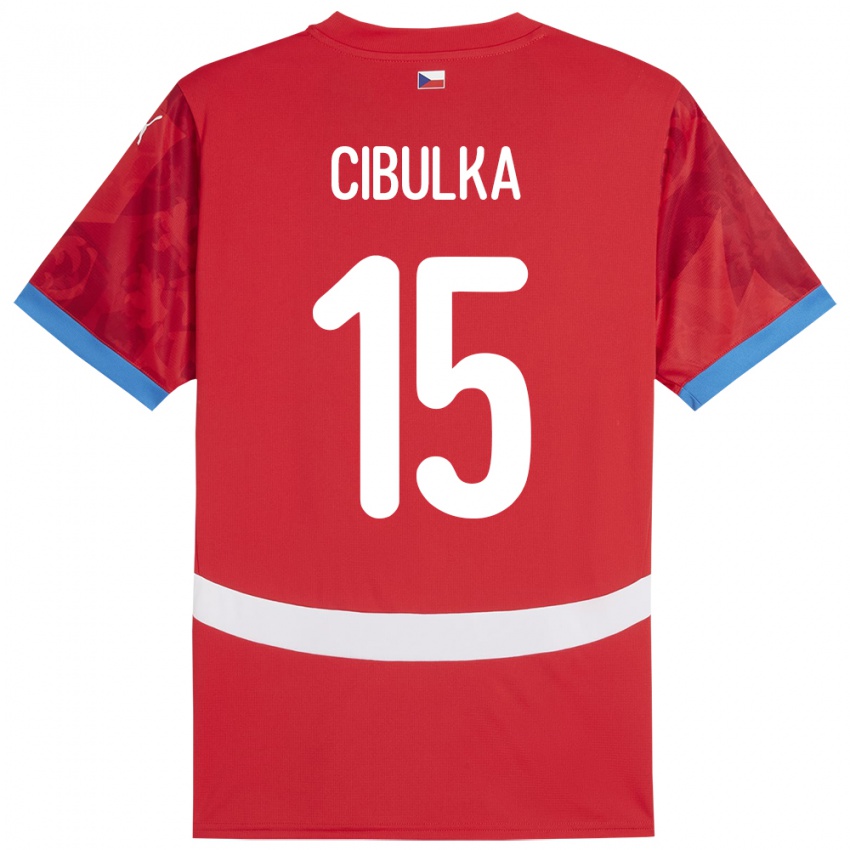 Børn Tjekkiet Oskar Cibulka #15 Rød Hjemmebane Spillertrøjer 24-26 Trøje T-Shirt