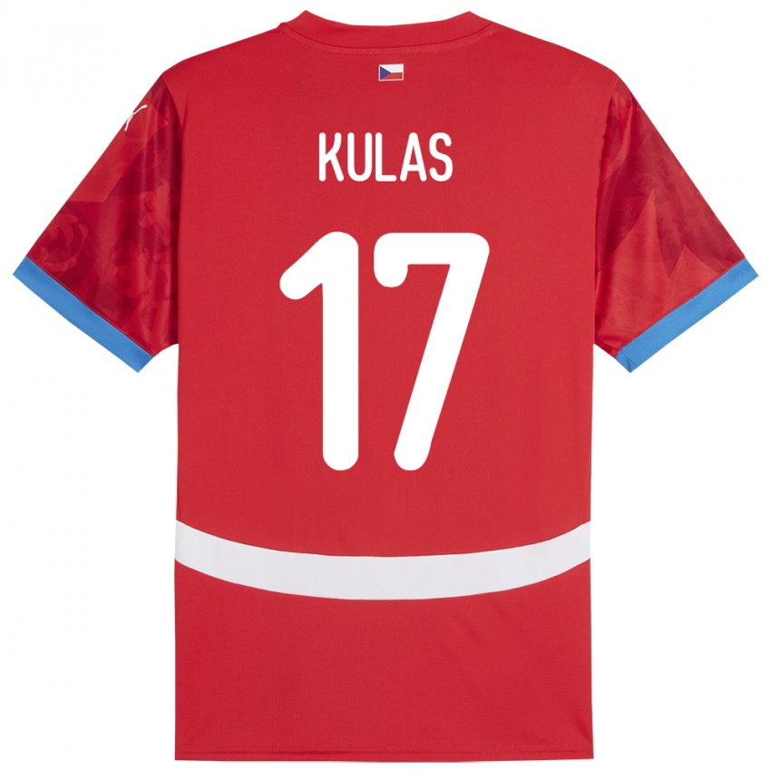 Børn Tjekkiet Martin Kulas #17 Rød Hjemmebane Spillertrøjer 24-26 Trøje T-Shirt