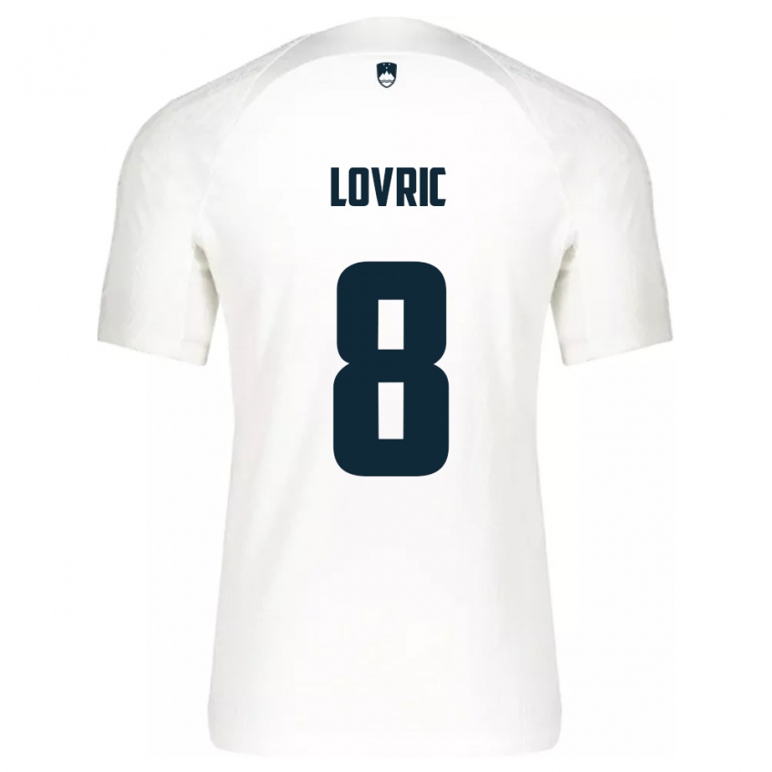 Børn Slovenien Sandi Lovric #8 Hvid Hjemmebane Spillertrøjer 24-26 Trøje T-Shirt