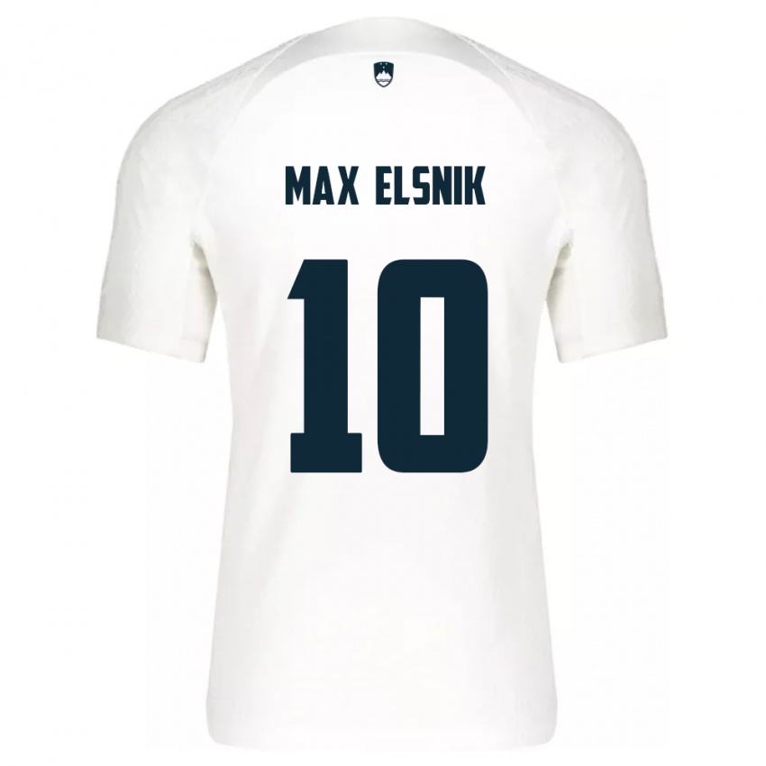 Børn Slovenien Timi Max Elsnik #10 Hvid Hjemmebane Spillertrøjer 24-26 Trøje T-Shirt