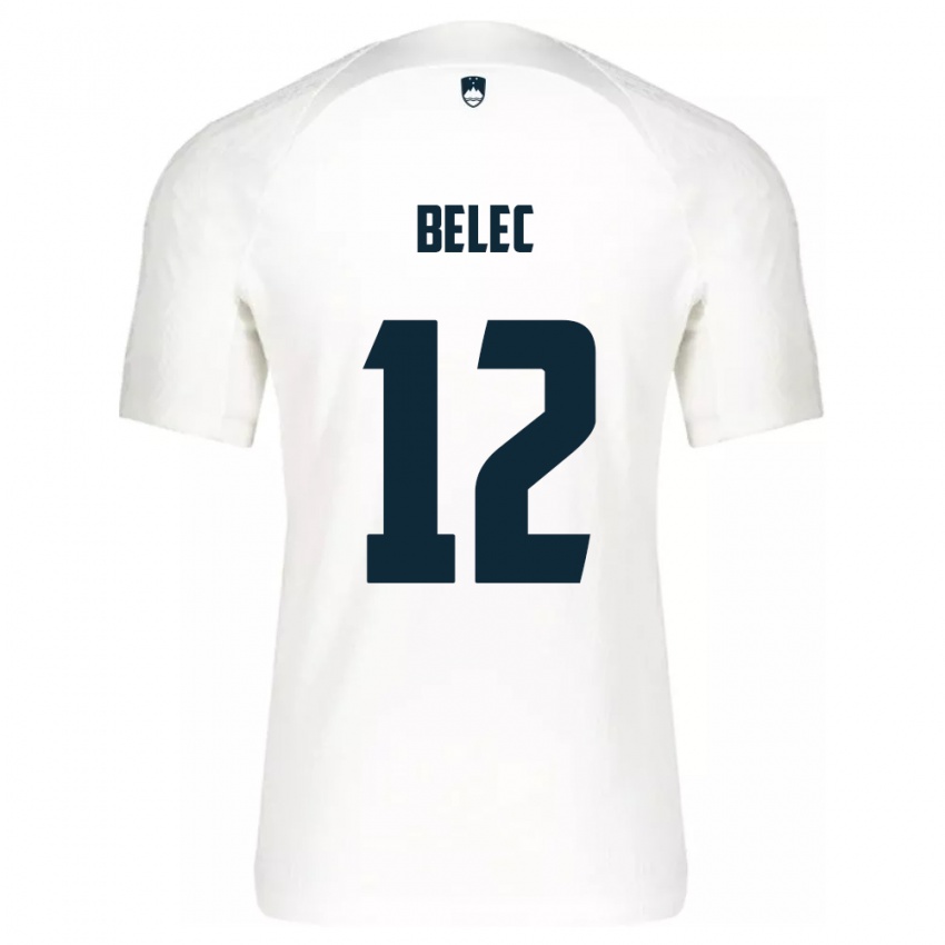 Børn Slovenien Vid Belec #12 Hvid Hjemmebane Spillertrøjer 24-26 Trøje T-Shirt