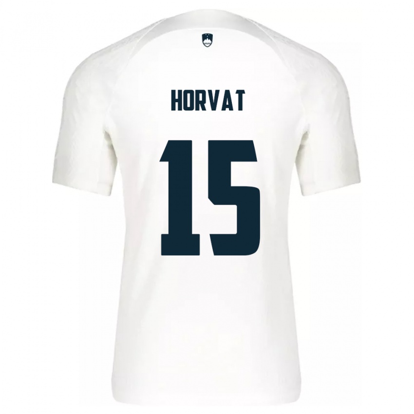 Børn Slovenien Tomi Horvat #15 Hvid Hjemmebane Spillertrøjer 24-26 Trøje T-Shirt