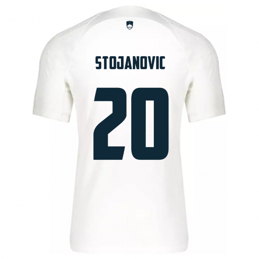 Børn Slovenien Petar Stojanović #20 Hvid Hjemmebane Spillertrøjer 24-26 Trøje T-Shirt