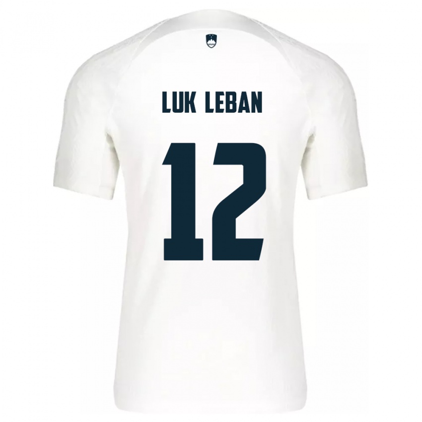 Børn Slovenien Zan Luk Leban #12 Hvid Hjemmebane Spillertrøjer 24-26 Trøje T-Shirt