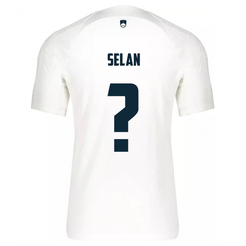 Børn Slovenien Beno Selan #0 Hvid Hjemmebane Spillertrøjer 24-26 Trøje T-Shirt