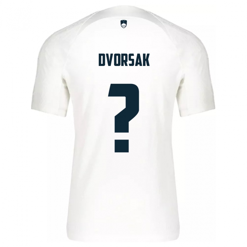 Børn Slovenien Matej Dvorsak #0 Hvid Hjemmebane Spillertrøjer 24-26 Trøje T-Shirt