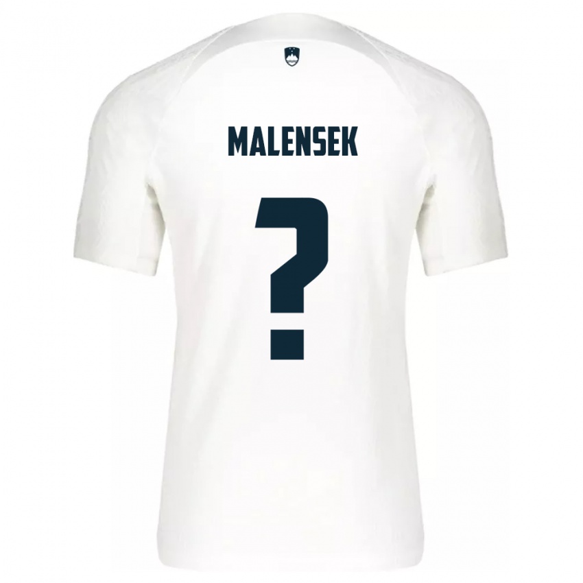 Børn Slovenien Matej Malensek #0 Hvid Hjemmebane Spillertrøjer 24-26 Trøje T-Shirt