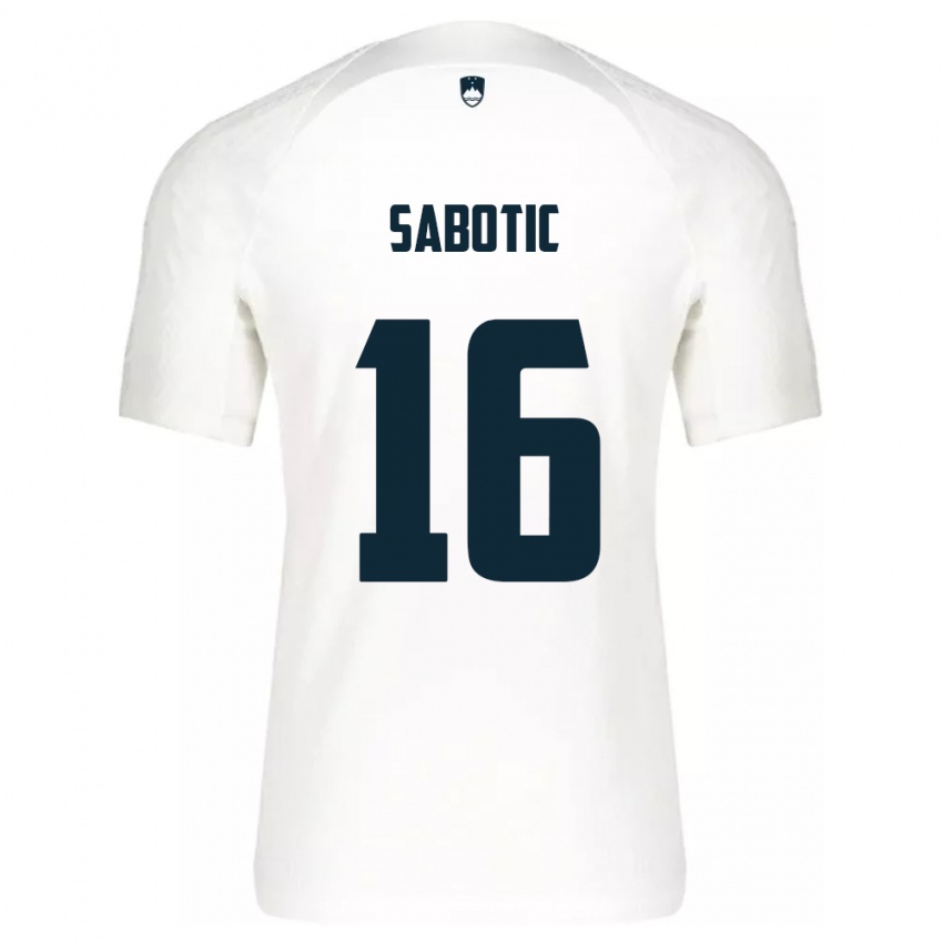 Børn Slovenien Tais Sabotic #16 Hvid Hjemmebane Spillertrøjer 24-26 Trøje T-Shirt