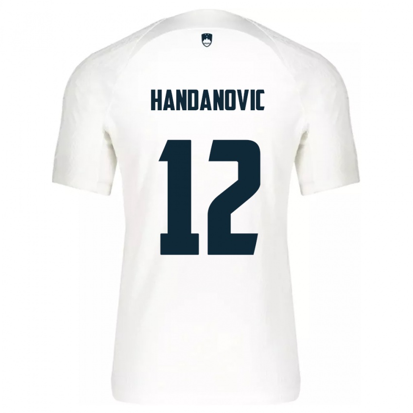 Børn Slovenien Tanej Handanovic #12 Hvid Hjemmebane Spillertrøjer 24-26 Trøje T-Shirt