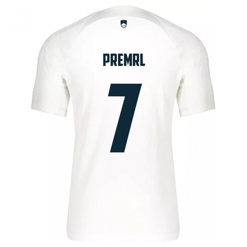 Børn Slovenien Jaka Premrl #7 Hvid Hjemmebane Spillertrøjer 24-26 Trøje T-Shirt