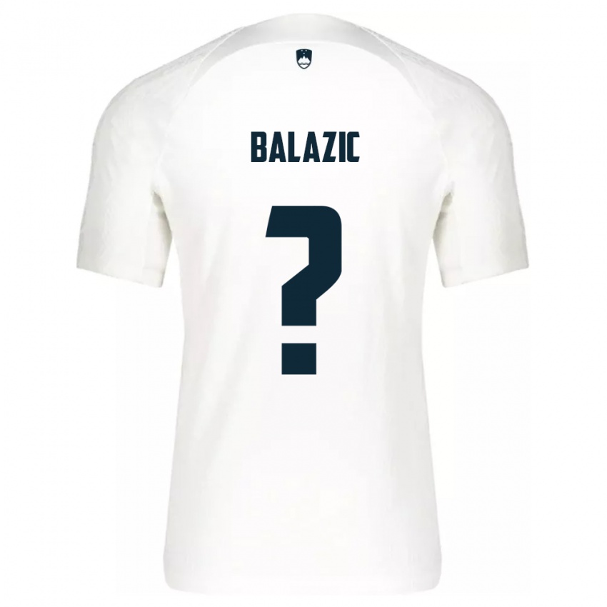 Børn Slovenien Jan Balazic #0 Hvid Hjemmebane Spillertrøjer 24-26 Trøje T-Shirt