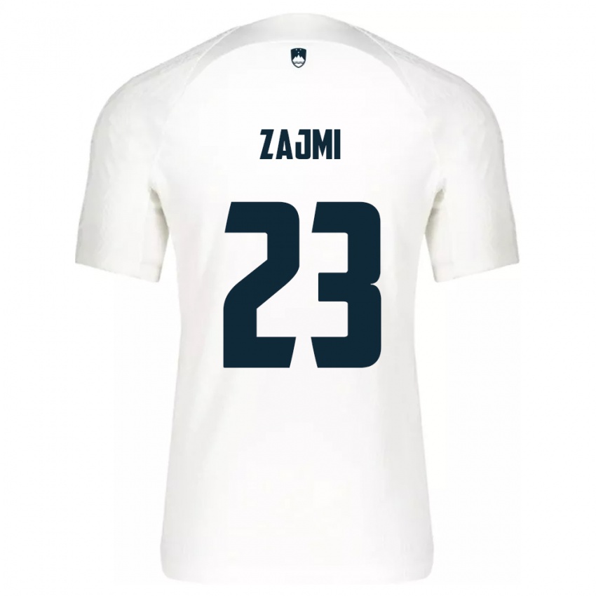 Børn Slovenien Luana Zajmi #23 Hvid Hjemmebane Spillertrøjer 24-26 Trøje T-Shirt