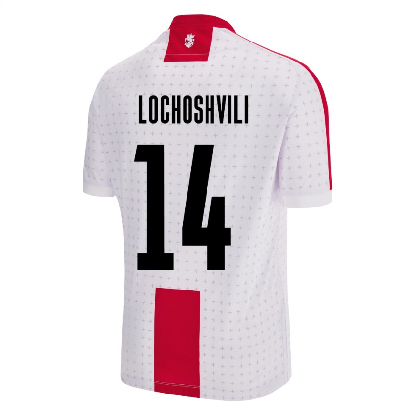 Børn Georgia Luka Lochoshvili #14 Hvid Hjemmebane Spillertrøjer 24-26 Trøje T-Shirt