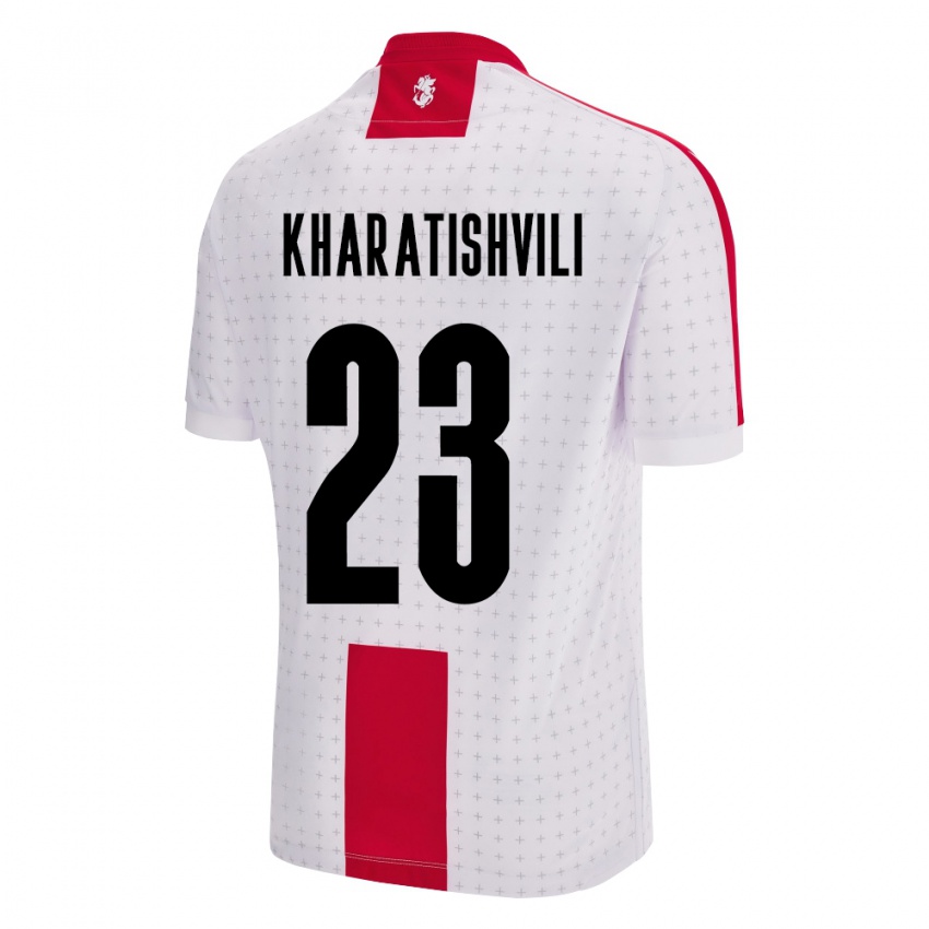 Børn Georgia Luka Kharatishvili #23 Hvid Hjemmebane Spillertrøjer 24-26 Trøje T-Shirt