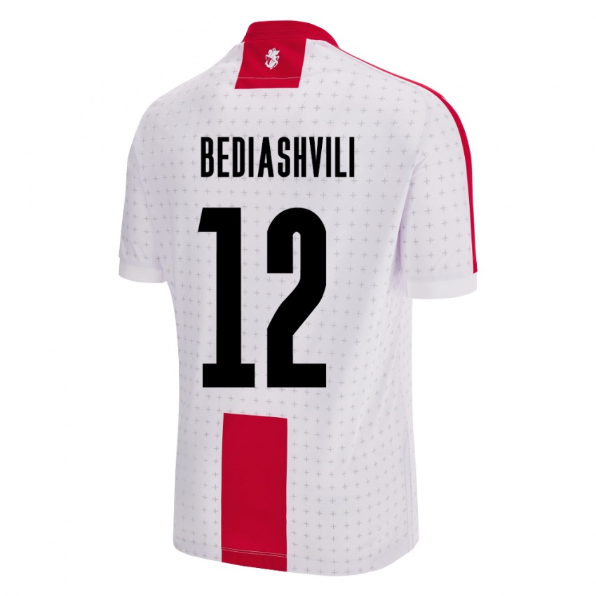 Børn Georgia Giorgi Bediashvili #12 Hvid Hjemmebane Spillertrøjer 24-26 Trøje T-Shirt