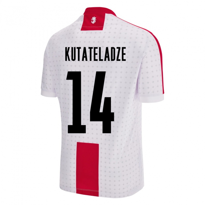 Børn Georgia Alexandre Kutateladze #14 Hvid Hjemmebane Spillertrøjer 24-26 Trøje T-Shirt