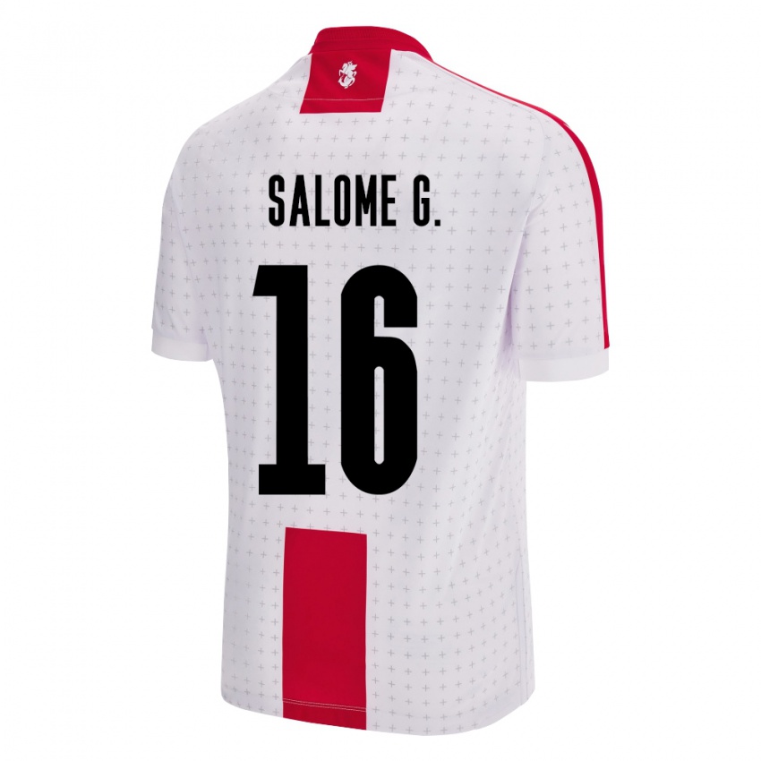 Børn Georgia Salome Gasviani #16 Hvid Hjemmebane Spillertrøjer 24-26 Trøje T-Shirt