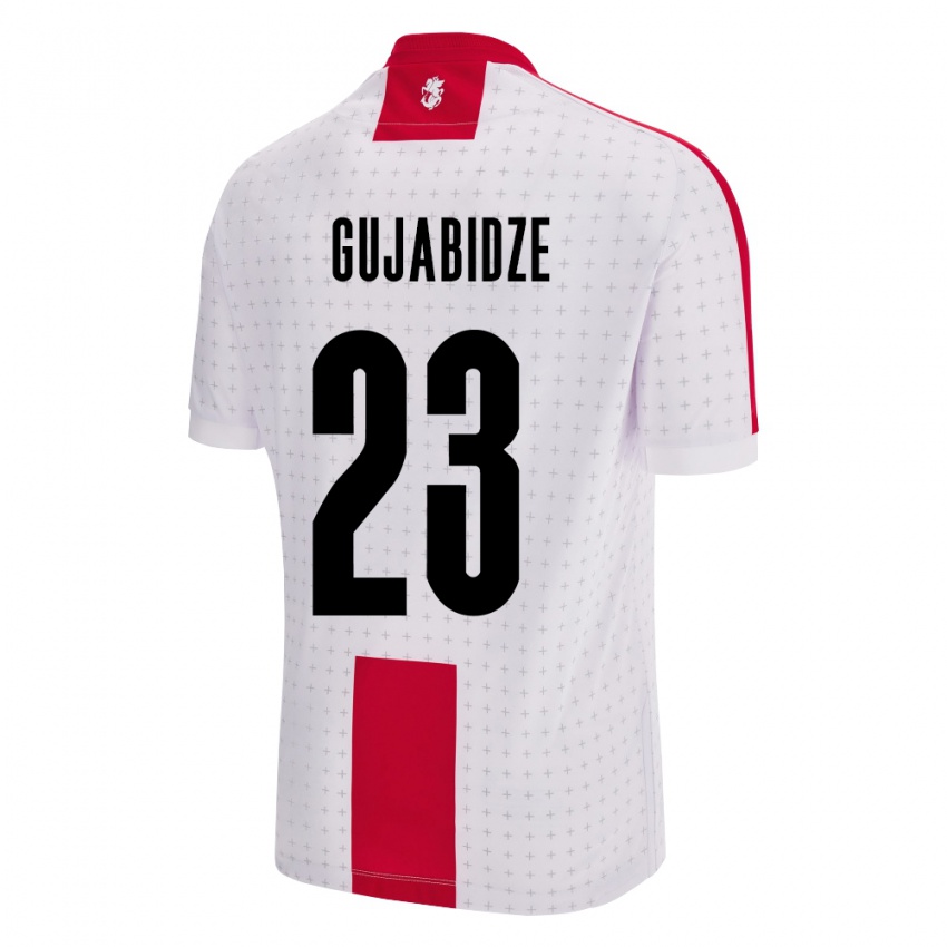 Børn Georgia Nino Gujabidze #23 Hvid Hjemmebane Spillertrøjer 24-26 Trøje T-Shirt