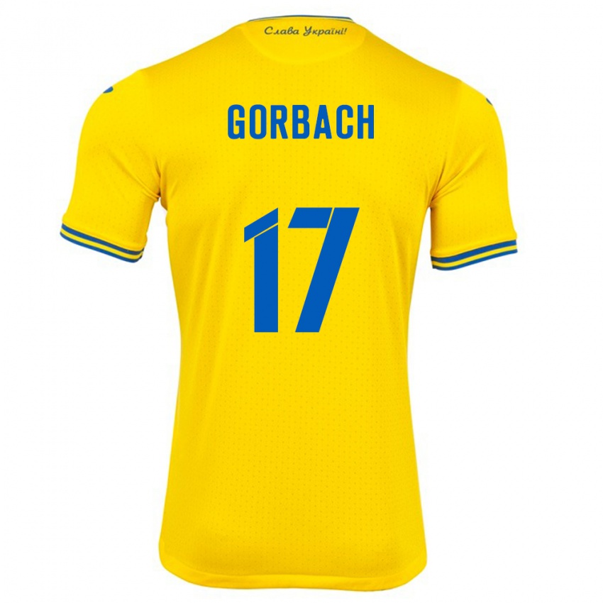 Børn Ukraine Igor Gorbach #17 Gul Hjemmebane Spillertrøjer 24-26 Trøje T-Shirt