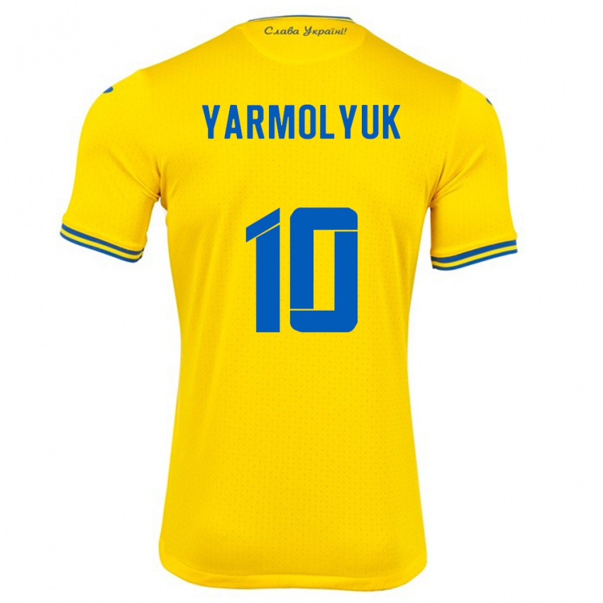 Børn Ukraine Yegor Yarmolyuk #10 Gul Hjemmebane Spillertrøjer 24-26 Trøje T-Shirt