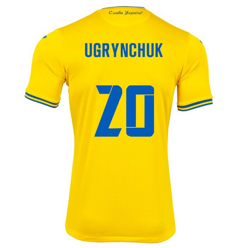 Børn Ukraine Artem Ugrynchuk #20 Gul Hjemmebane Spillertrøjer 24-26 Trøje T-Shirt