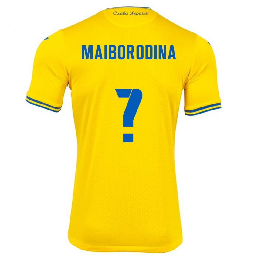 Børn Ukraine Iryna Maiborodina #0 Gul Hjemmebane Spillertrøjer 24-26 Trøje T-Shirt