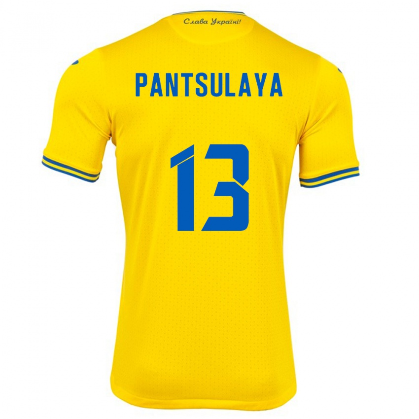 Børn Ukraine Natiya Pantsulaya #13 Gul Hjemmebane Spillertrøjer 24-26 Trøje T-Shirt