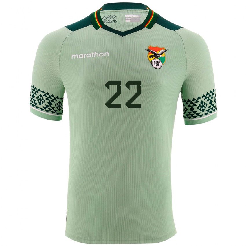 Børn Bolivia Carlitos Rodriguez #22 Lysegrøn Hjemmebane Spillertrøjer 24-26 Trøje T-Shirt