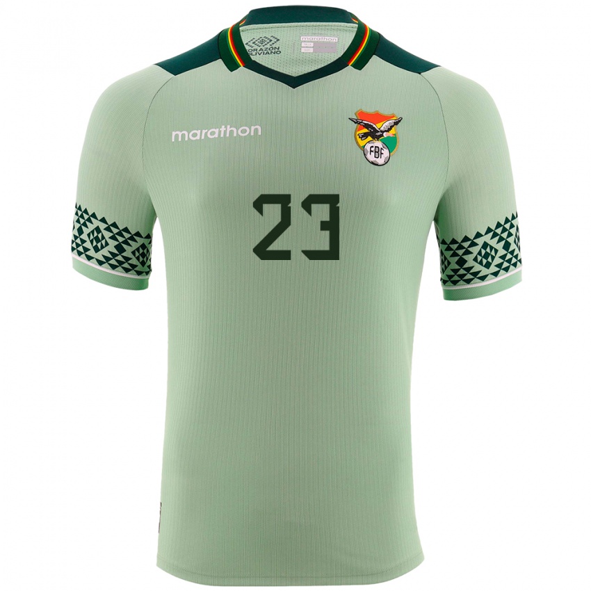 Børn Bolivia Guillermo Viscarra #23 Lysegrøn Hjemmebane Spillertrøjer 24-26 Trøje T-Shirt