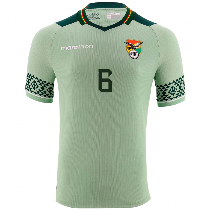 Børn Bolivia Efraín Morales #6 Lysegrøn Hjemmebane Spillertrøjer 24-26 Trøje T-Shirt