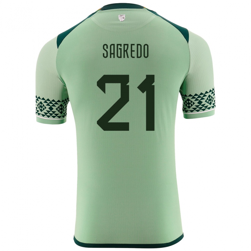 Børn Bolivia José Sagredo #21 Lysegrøn Hjemmebane Spillertrøjer 24-26 Trøje T-Shirt