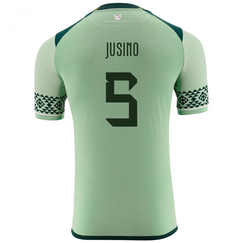 Børn Bolivia Adrián Jusino #5 Lysegrøn Hjemmebane Spillertrøjer 24-26 Trøje T-Shirt