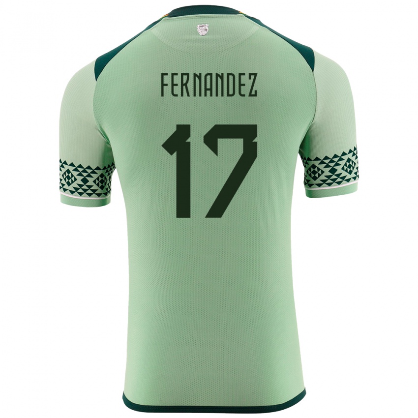 Børn Bolivia Roberto Fernández #17 Lysegrøn Hjemmebane Spillertrøjer 24-26 Trøje T-Shirt