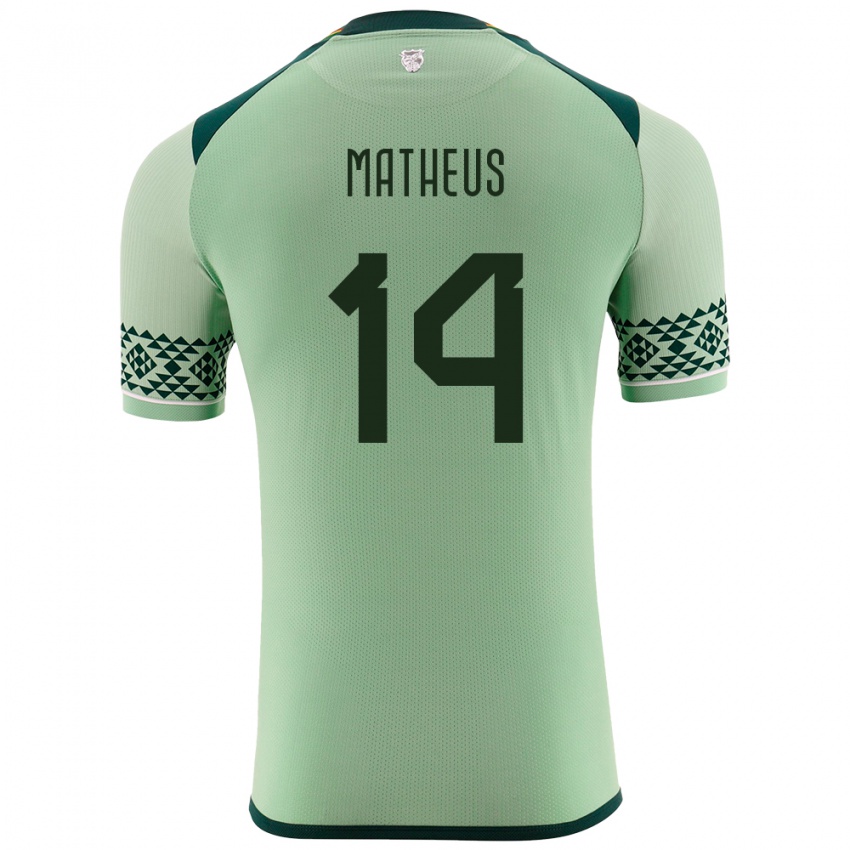 Børn Bolivia Robson Matheus #14 Lysegrøn Hjemmebane Spillertrøjer 24-26 Trøje T-Shirt