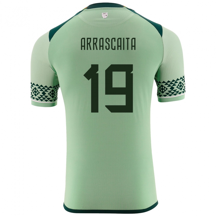 Børn Bolivia Jaime Arrascaita #19 Lysegrøn Hjemmebane Spillertrøjer 24-26 Trøje T-Shirt