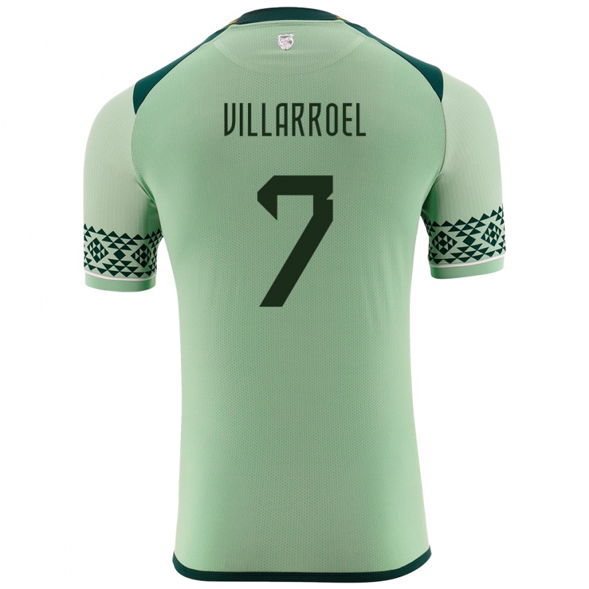 Børn Bolivia Miguel Villarroel #7 Lysegrøn Hjemmebane Spillertrøjer 24-26 Trøje T-Shirt